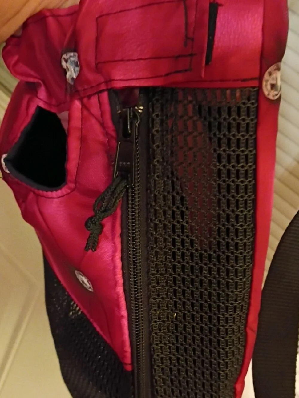 Red Quilted Pet Carrier Backpack